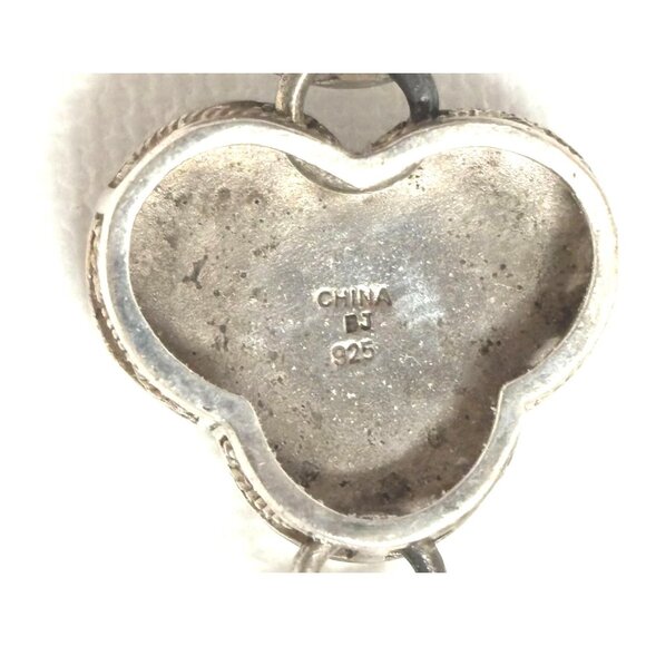 Vintage Marked Sterling Silver & Red Stone Adjustable Bracelet Estate Jewelry - Picture 8 of 13